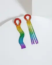 Rainbow Tassel Drop Earrings