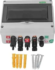 Gearwell Solar Combiner Box, DC PV Junction Box 2 in 2 Out, IP65 Waterproof Solar Connection Box, Protector 20-40KA with Fuse
