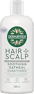 DermaVeen Hair + Scalp Soothing Oatmeal Conditioner 500 mL | For Dry, Flaky or Sensitive Scalps With Pro‐Vitamin B5 | Hypoallergenic Formula Free From Parabens And Fragrance