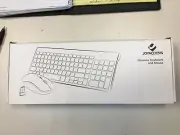 Joyaccess Silver White Wireless Bluetooth Keyboard And Mouse Combo Full Size
