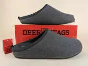 Deer Stags Slipperooz Unbound Mule Slippers Mens 9 M Grey Felt Slip On Shoes NWB