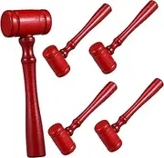 ROMISBABA 5Pcs Wooden Hammer Judge Gavel for Role Play Safe Material Fun for Boys Improves Coordination Dexterity