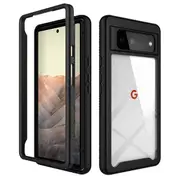 For Google Pixel 6 Military Grade Shockproof Clear Heavy Duty Case Bumper Drop Protection Tough Cover (Black)