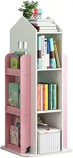 Rotating Book Storage Book Shelf Bookcase Rotating Display Stand Book Organizer Pink
