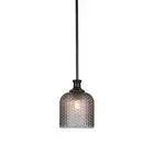 Toltec Zola 1 Light 7" Stem Hung Pendant, Black/Smoke Textured - 76-MB-4912