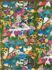 100% cotton fabrics 3 yrd Alice in Wonderland Big Cot Meo wice Kaufman