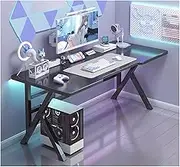 Workstations Desktop PC Table White Gaming Table Live Simple Bedroom Table Home Table Black White PC Table Office Desk(Black,100 * 60 * 74cm)