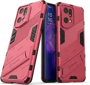 [YukeTop] Cover for Oppo Find X5 Pro Case, Hard PC + Soft TPU, Invisible Bracket,Drop-Proof, Protective Cell Phone Cover for Oppo Find X5 Pro.(Rose Red)