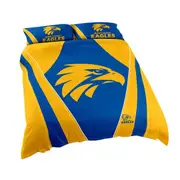 West Coast Eagles AFL KING Bed Quilt Doona Duvet Cover and Pillow Cases Set
