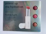 BECCA Hydra-Light Plumping Lip Balm Card Samples (Dew, Swell, Tide) 0.54ml total