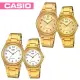 【CASIO 卡西歐】情侶款-燦金數字型指針對錶(MTP-1130N+LTP-1130N)