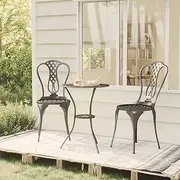 Patio Furniture Sets 3 Piece Bistro Set Cast Aluminium Black