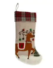 Reindeer Bells Plaid Hobby Lobby Christmas Stocking