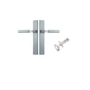 Berlin Lever Rectangular Backplate Passage Kit Brushed Chrome