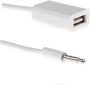 ELAYARD Male Aux to USB Female Converter Cable for Disk for Audio Playback Compatible with Car Audio Systems White
