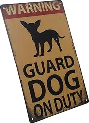 Dog on Premises Sign Home Decor Notice Yard Sign Beware of Dog Sticker Pet Warning Signage Orange Tinplate