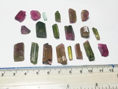 150-Ct Top Quality Natural Color Tourmaline Crystals Rough Lot From Afghan