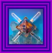 ORGONE CHAKRA PYRAMID ENERGY GENERATOR WITH QUARTZ POINTS And FLOWER OF LIFE
