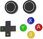 Switch Pro Controller Button Set, Silicone Cross D-Pad Button Cover Set Joystick Cover - ABXY Button Stickers, Switch Pro Controller Thumb Grips and Dpad Caps Compatible with Switch Pro Controller