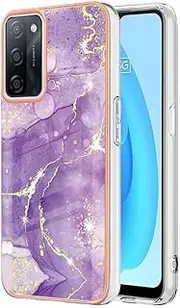 [SEAHAI] Case for Oppo A54s / Oppo A16 / Oppo A16s, Colourful Pattern Ultra Thin Shiny Soft Silicone TPU Shockproof Mobile Phone Case Cover Flexible Mobile Phone Case Protective Cover - Dark Purple
