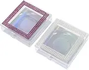 VALICLUD 2Pcs Rhinestone False Eyelash Packaging Box with Window and Lash Tray Eyelash Organizer for Safe Storage and Elegant Display Portable Design for Handbag Cosmetic Bag