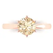 1.5Ct Round Cut Natural Morganite Solid 14K/18K Gold Solitaire Engagement Ring
