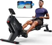 Magnetic Rowing Machine, UTRYUP Bluetooth Rower Machine for Home, Upgrade Resistance Strength with 16 Levels, Custom Widened Foot Pedals, 350 Lbs Weight Capacity