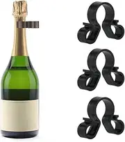 15PCS Bottle Sparkler Double Holder Wine Bottle Candle Holder Safety Clips Bottle Clips Wine Bottle Candle Safety Clips (Black, One Size)