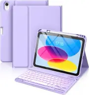 Ipad 11Th/10Th Gen Case with Wireless Detachable Keyboard Cover - Purple
