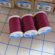 3 Spools Of RED PLUM Dual Duty XP General Purpose Polyester Thread 250 yards
