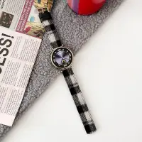 在飛比找Yahoo奇摩拍賣-7-11運費0元優惠優惠-適用於18mm錶帶 方格平尾毛絨錶帶 適用於Huawei G