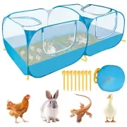 Small Animals Playpen, Portable Large Chicken Run Coop with Breathable Transp...