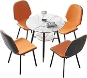 YUGXTH Office Reception Room Club Table and Chair Set, Kitchen Breakfast Bar Table and Chair Set, Office Reception Round Table with 4 Dining Chairs, for Home, Apartment