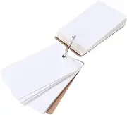 MAGICLULU Study Cards 300 Sheets Paper Binder Ring 5.4x9cm White Lined DIY Greeting Card Notebook