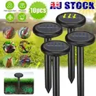 10PCS Solar Snake Repeller Parts Ultrasonic Mole Mice Pest Rodent Repellent Tool