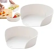Food Prep Bowls | 2X Under Chopping Board Bowls | Stackable Storage Container, Cooking Accessories, Vegetable Plate for Restaurant Home