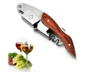 Professional Waiters Corkscrew Wine Key With Ergonomic Rubber Grip, Beer Bottle Opener And Foil Cutter Colour Style 1