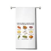 Thanksgiving Fall Food Kitchen Towels God is Great God is Good Gifts Thanksgi...