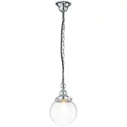 Chrome Sphere Chain Pendants Lights Period Lighting Melbourne Clear Glass
