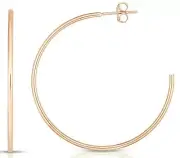 14k Rose Gold 1.5mm x 50mm (2") C Hoop with Push Back Closure 2.3 grams