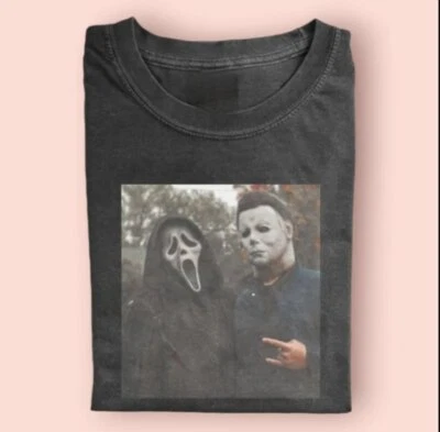 Ghost face Scream Michael Meyers Freddy Kreuger Halloween funny shirt