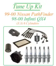 Tune Up For 98-00 Infiniti QX4 Pathfinder 3.3v6: Spark Plug Cap Rotor Wire Set