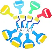 FUNNETOYU 12pcs Art Sponge Brush: Art Painting Roller Foam Paint Rollers for Kids Washable Painting Supplies for DIY Crafts Card Making and Printmaking