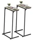C Shaped End Table, Small Side Table, Set of8.7 inch Tall Couch 2 Greige