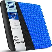 SATURAY Extra Thick 2.4" Gel Seat Cushion - Hip, Tailbone, Sciatica, Pressure Sores - Wheelchair, Desk, Car Seat Pad - Gel Seat Cushions for Pressure Relief - Office Seat Cushion