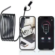 8 LED HD 1440P Endoscope Snake Inspection Camera Borescope for iPhone Android