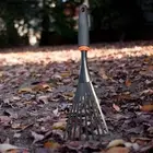 Heavy Duty Hand Rake Garden Rake with Ergonomic Handle 9 Tines Metal Shrub Rake