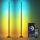 2 Pack RGB LED Floor Lamp, 57" Corner Lamp with 80+ Scene & Timer, Smart Ambi...