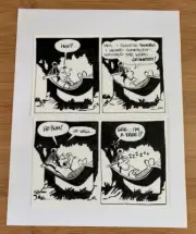 HAMMOCK GEOMETRY CARTOON original signed art (Pen & Ink)