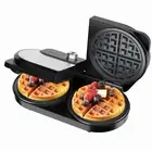 Double Waffle Maker 6 Inch, 1400W Belgian Waffle Maker for Breakfast and Snac...